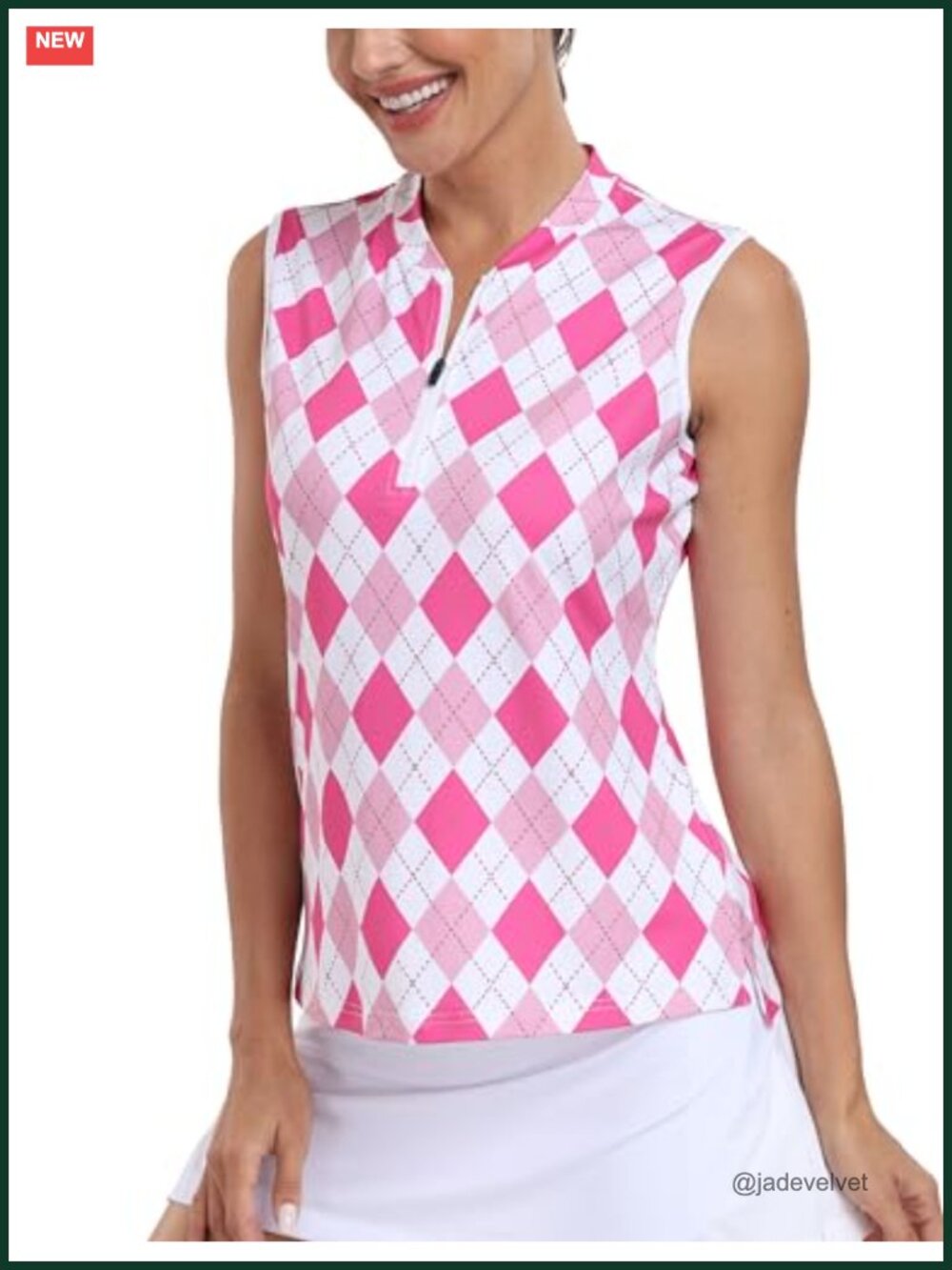 Sleeveless Golf Polo 1/4 Zip Collarless Athletic Tennis Top Four-Way Stretch